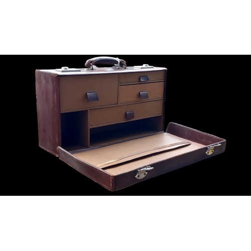 588 - AN UNUSAL FITTED GENTS TRAVEL CASE 18x10x6