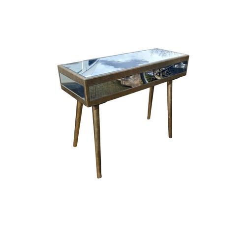 595 - MIRRORED CONSOL TABLE (HAS REPAIRS)