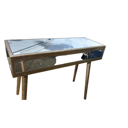 595 - MIRRORED CONSOL TABLE (HAS REPAIRS)