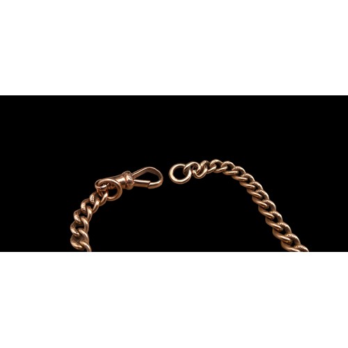 547 - A 9ctc ROSE GOLD HALF ALBERT GRADUATED BRACELET 8.5