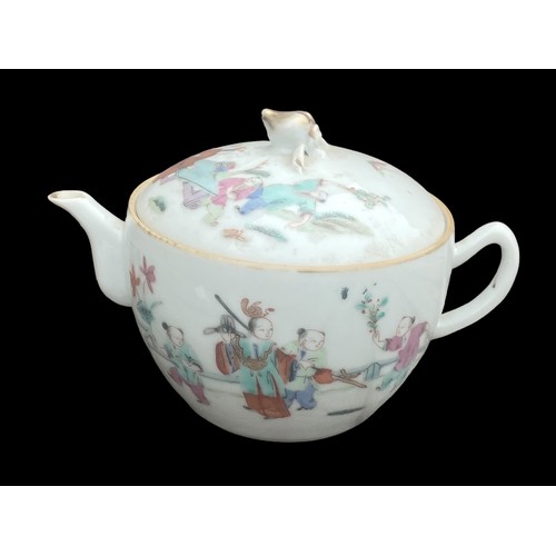 26 - ORIENTAL HANDPAINTED TEAPOT WITH MARKINGS TO BASE