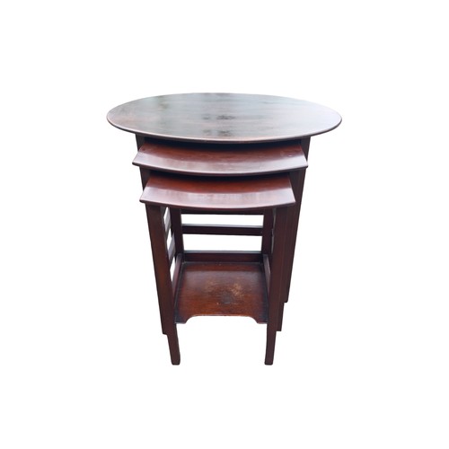 3 - VINTAGE OVAL NEST OF TABLES