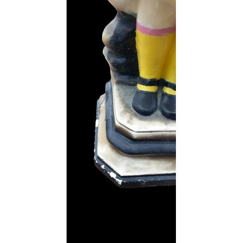 651 - A BEAUTIFUL ANTIQUE POTTERY GIRL WITH REG MARKS STANDS 23