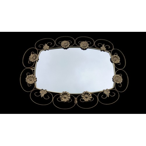 52 - RETRO GILT FLORAL MIRROR 22X16