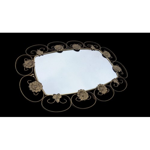 52 - RETRO GILT FLORAL MIRROR 22X16