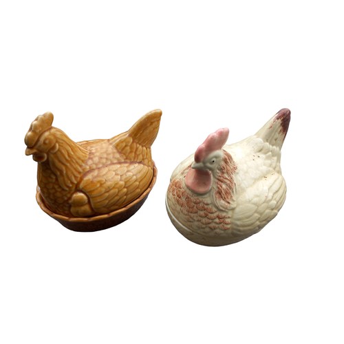 125 - 2 HEN EGG CROCKS