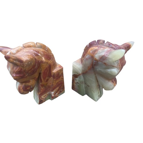 143 - PAIR OF MARBLE HORSE HEAD BOOKENDS 6