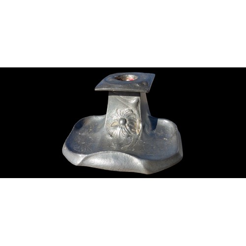 42 - A KAYSERZINN PEWTER ART NOVEAU CHAMBERSTICK