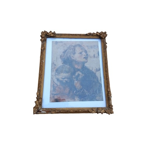 44 - AN ANTIQUE GILT FRAMED WILLIAM CONOR PRINT 9 x 7