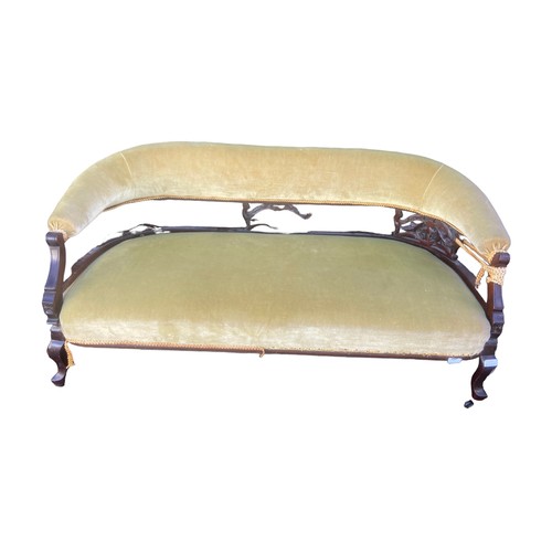 54 - A VICTORIAN SCROLL BACK 2 SEATER COUCH