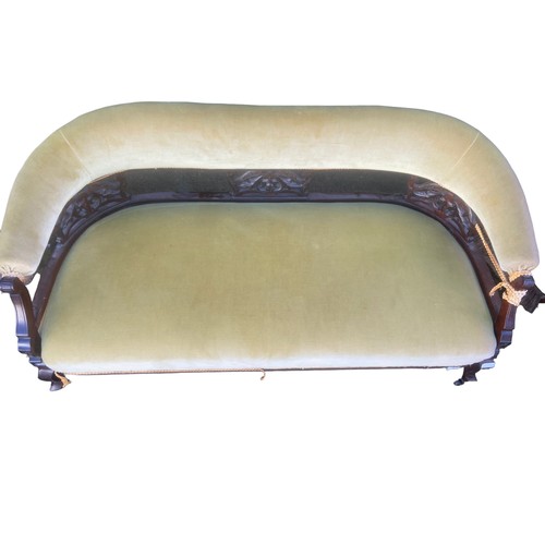 54 - A VICTORIAN SCROLL BACK 2 SEATER COUCH