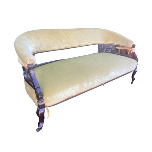 54 - A VICTORIAN SCROLL BACK 2 SEATER COUCH