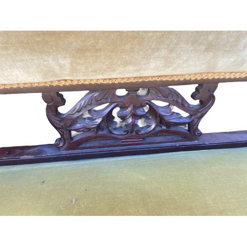 54 - A VICTORIAN SCROLL BACK 2 SEATER COUCH