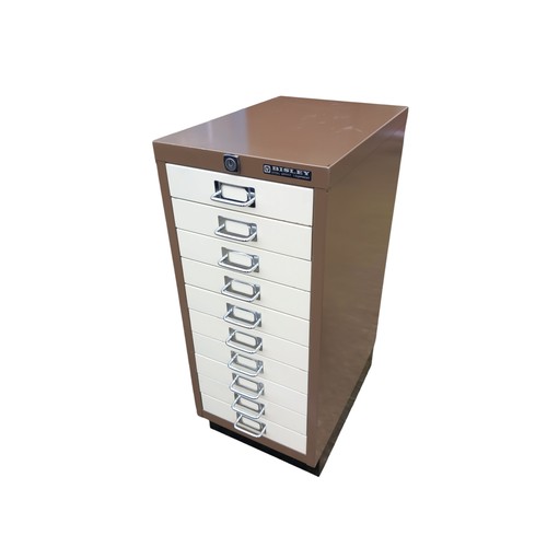 159 - A BISLEY METAL INDEX FILING  CABINET...NO KEY  26X16X11