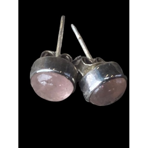 178 - A PAIR OF SILVER MOONSTONE STYLE EARRINGS