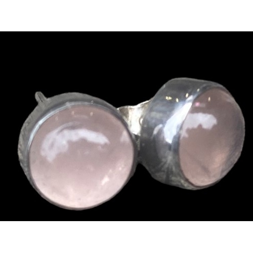 178 - A PAIR OF SILVER MOONSTONE STYLE EARRINGS