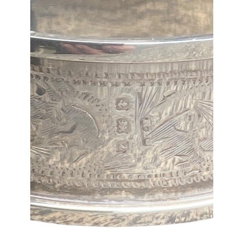 187 - AN ORNATE SILVER NAPKIN RING 14.2grm