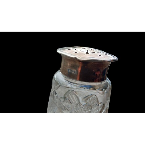 207 - SILVER TOP JAR WITH PIERCED LID