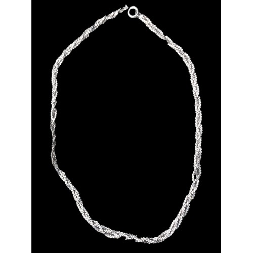 221 - A TWIN SILVER FANCY LINK NECKLACE