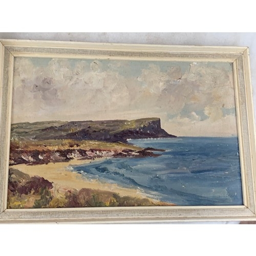 227 - MATCHING PAIR OF OIL ON BOARD ANTRIM COAST 10 X 7