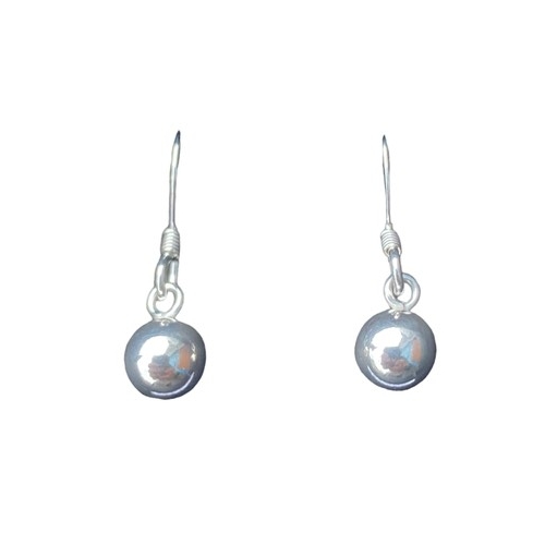 228 - A PAIR OF SILVER BALL EARRINGS