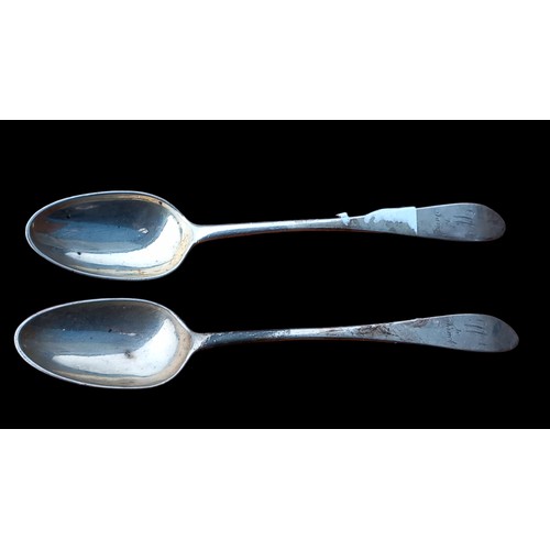 241 - 2 CONTINENTAL SILVER SPOONS 74.86grm