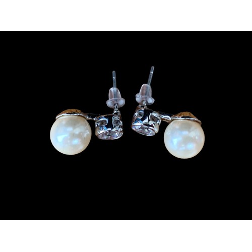 281 - BOXED FAUX PEARL AND CRYSTAL EARRINGS