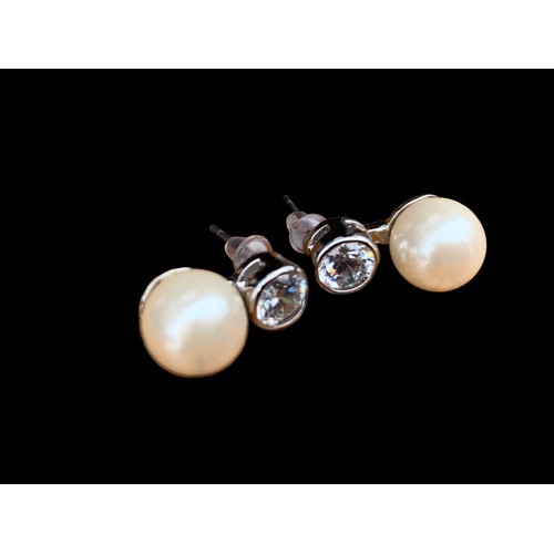 281 - BOXED FAUX PEARL AND CRYSTAL EARRINGS