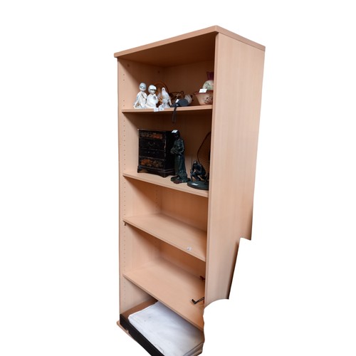 25 - TALL OPEN BEECH SHELVING 75X31.5