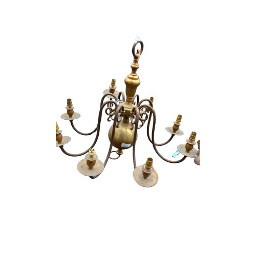 66 - PAIR OF BRASS CHANDILIARS