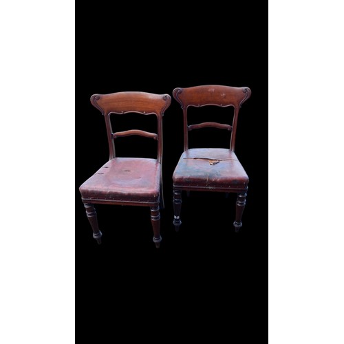 305 - PAIR OF VICTORIAN MAHOGANY BAR BACK CHAIRS