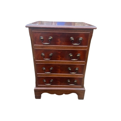 341 - 4 DRAWERED FLAME MAHOGANY BACHLOERS CHEST top is 17.5x13