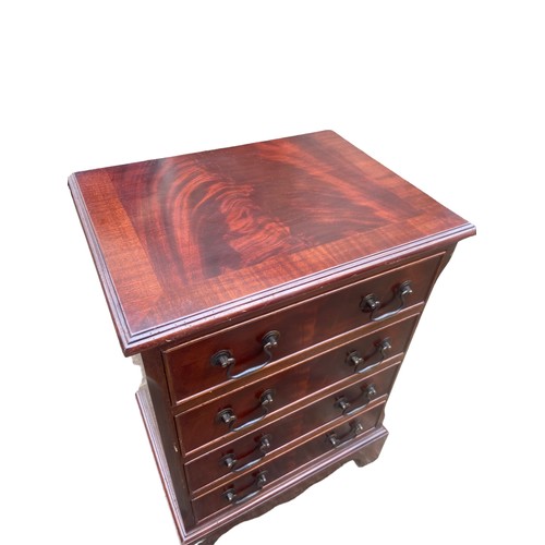 341 - 4 DRAWERED FLAME MAHOGANY BACHLOERS CHEST top is 17.5x13