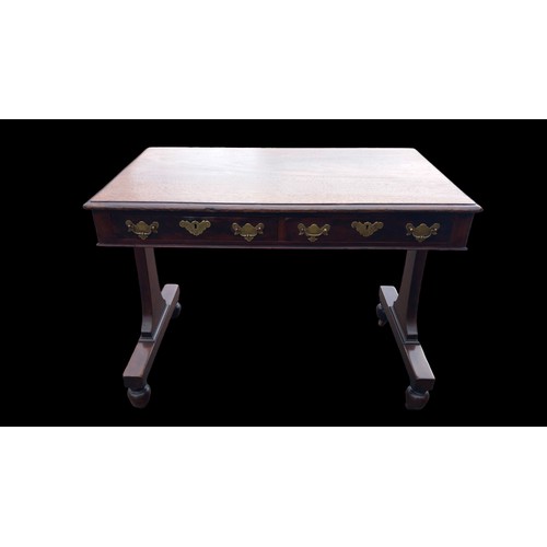 368 - A WILLIAM THE 4TH 2 DRAWERED TABLE 39X23X30