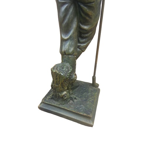 336 - BRONZE EFFECT VINTAGE STYLE GOLFING FIGURE 15