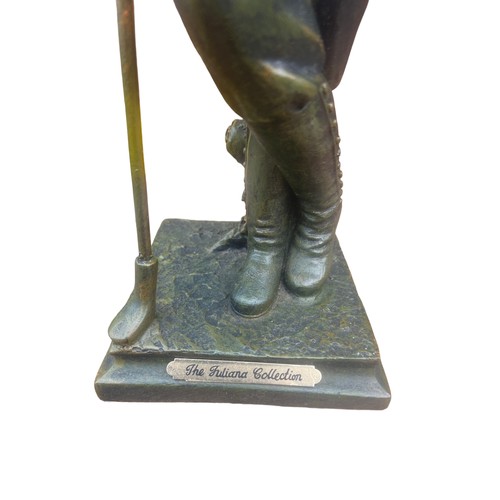 336 - BRONZE EFFECT VINTAGE STYLE GOLFING FIGURE 15