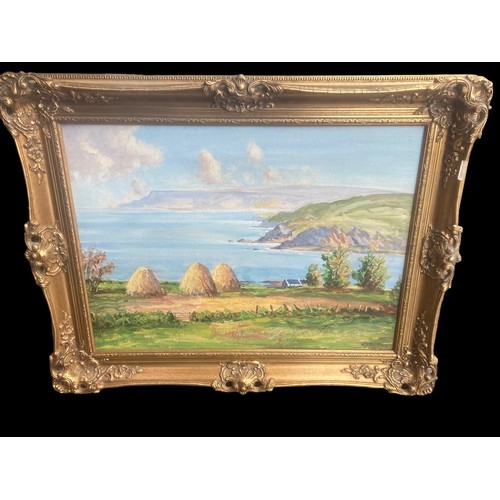 387 - OIL ON BOARD IN ORNATE GILT FRAME SIGNED WH.BURNS 29x24