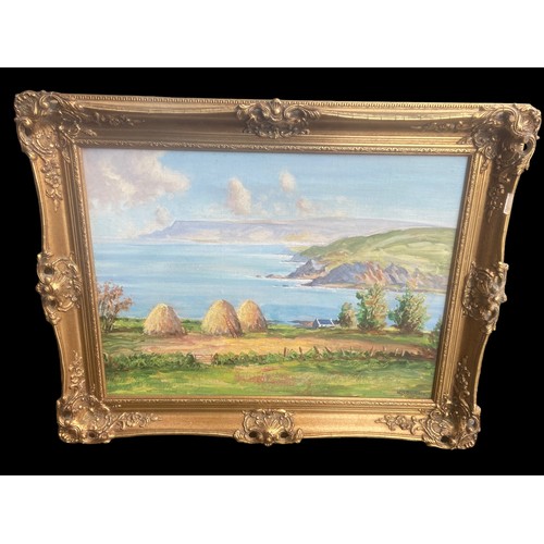 387 - OIL ON BOARD IN ORNATE GILT FRAME SIGNED WH.BURNS 29x24