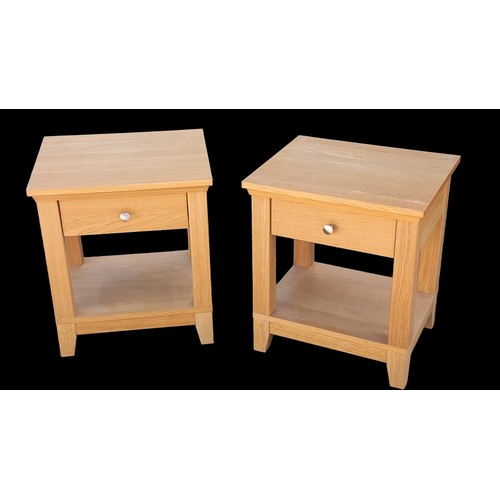 390 - PAIR OF OAK 1 DRAWER BEDSIDES  20.5x17x23