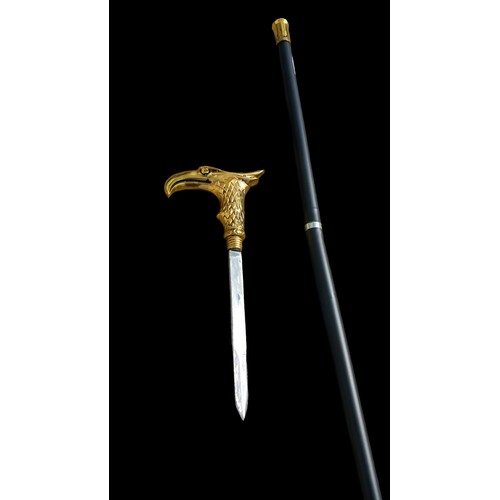 391 - A BRASS EAGLE HEADED SWORD STICK