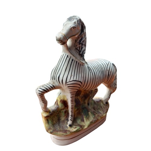 402 - ANTIQUE FLAT BACK STAFFORDSHIRE ZEBRA