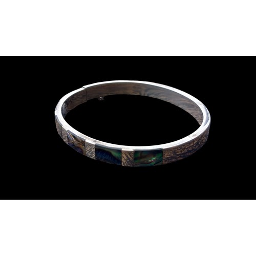 451 - SILVER AND MOTHER OF PEARL BANGLE