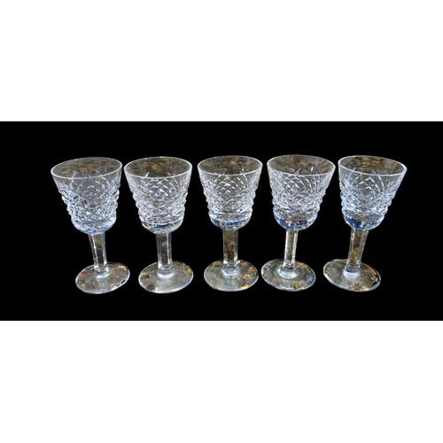 474 - 5 WATERFORD CRYSTAL SHOOT GLASSES