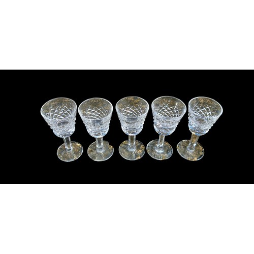 474 - 5 WATERFORD CRYSTAL SHOOT GLASSES