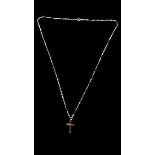 510 - 9ct GOLD CROSS ON 9ct GOLD CHAIN