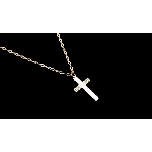 510 - 9ct GOLD CROSS ON 9ct GOLD CHAIN