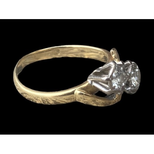 597 - AN ORNATE DESIGNER RING WITH 2 DIAMONDS