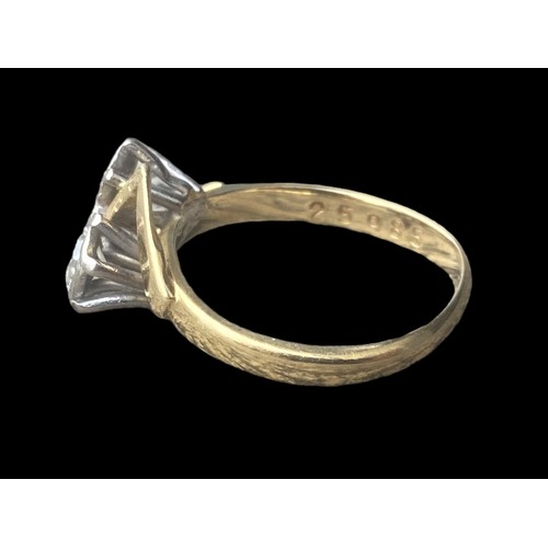 597 - AN ORNATE DESIGNER RING WITH 2 DIAMONDS