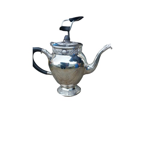 567 - CELTIC DESIGN BIRMINGHAM SILVER TEAPOT COMMISSIONED BY J H LUNN OF BELFAST 795gms