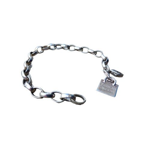 541A - A SILVER BELCHER LINK BRACELET WITH A THOMAS SABO CHARM 7